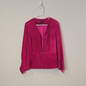 Retro Y2k Danier Fuchsia Women's Glam Suede Blazer